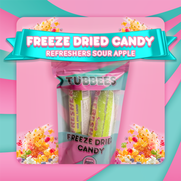 Tubbees Refresher Sour Apple Freeze Dried Candy